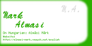 mark almasi business card
